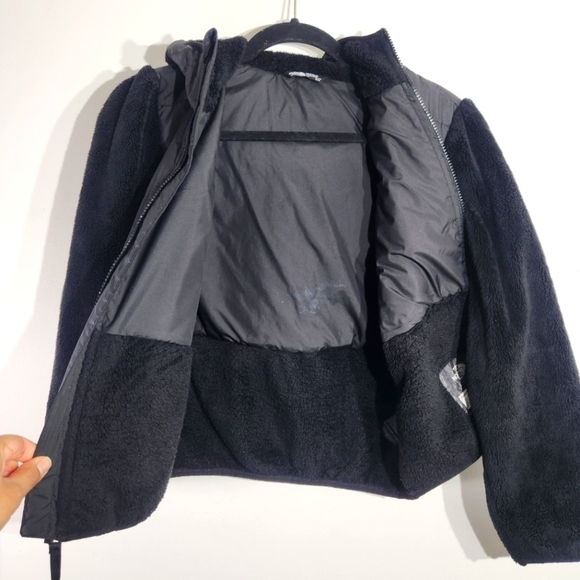 The North Face Black Sherpa Mashup Hoodie Full Zip Jacket Girls Large 14/16 - Picture 4 of 16